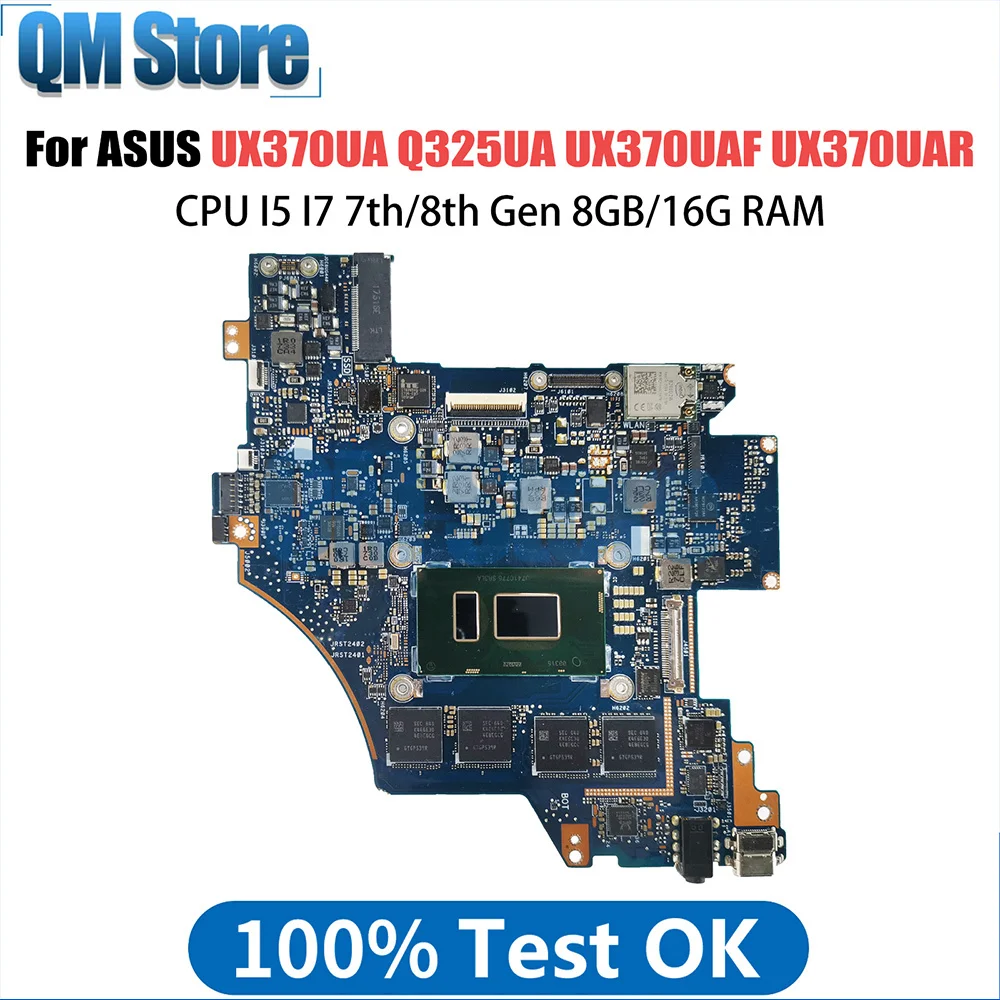 UX370UA Notebook Mainboard For ASUS Q325UA Q325UAR UX370UAF UX370UAR UX370U Laptop Motherboard CPU I5 I7 Gen 16G RAM