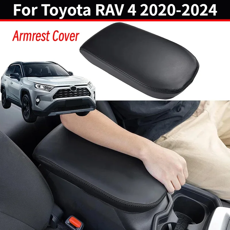 For Toyota RAV4 2024 2023 2022 2021 2020 2019 Center Console Armrest Cover Prime PU Leather Arm Rest Box Lid Console Cover