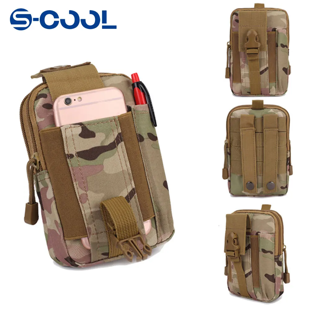 Men Tactical Molle Pouch Belt Waist Pack Bag Small Pocket Tactical Waist Pack Running Pouch Travel Camping Hiking Bags Soft Back