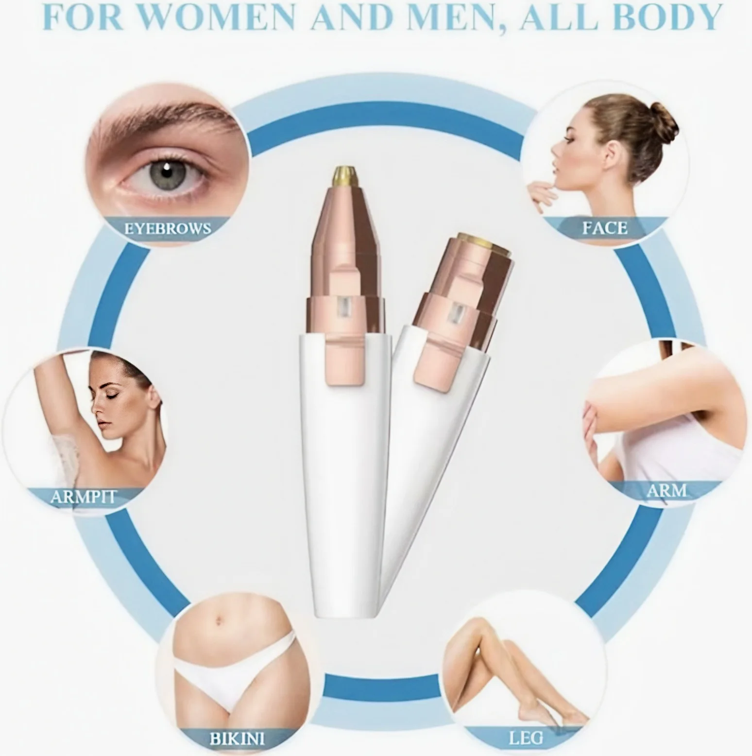 Eyebrow Razor,Facial Hair Removal for Women, (USB Rechargeable), 2 in 1 Eyebrow Trimmer and 100% Painless Hair Remover with Ligh