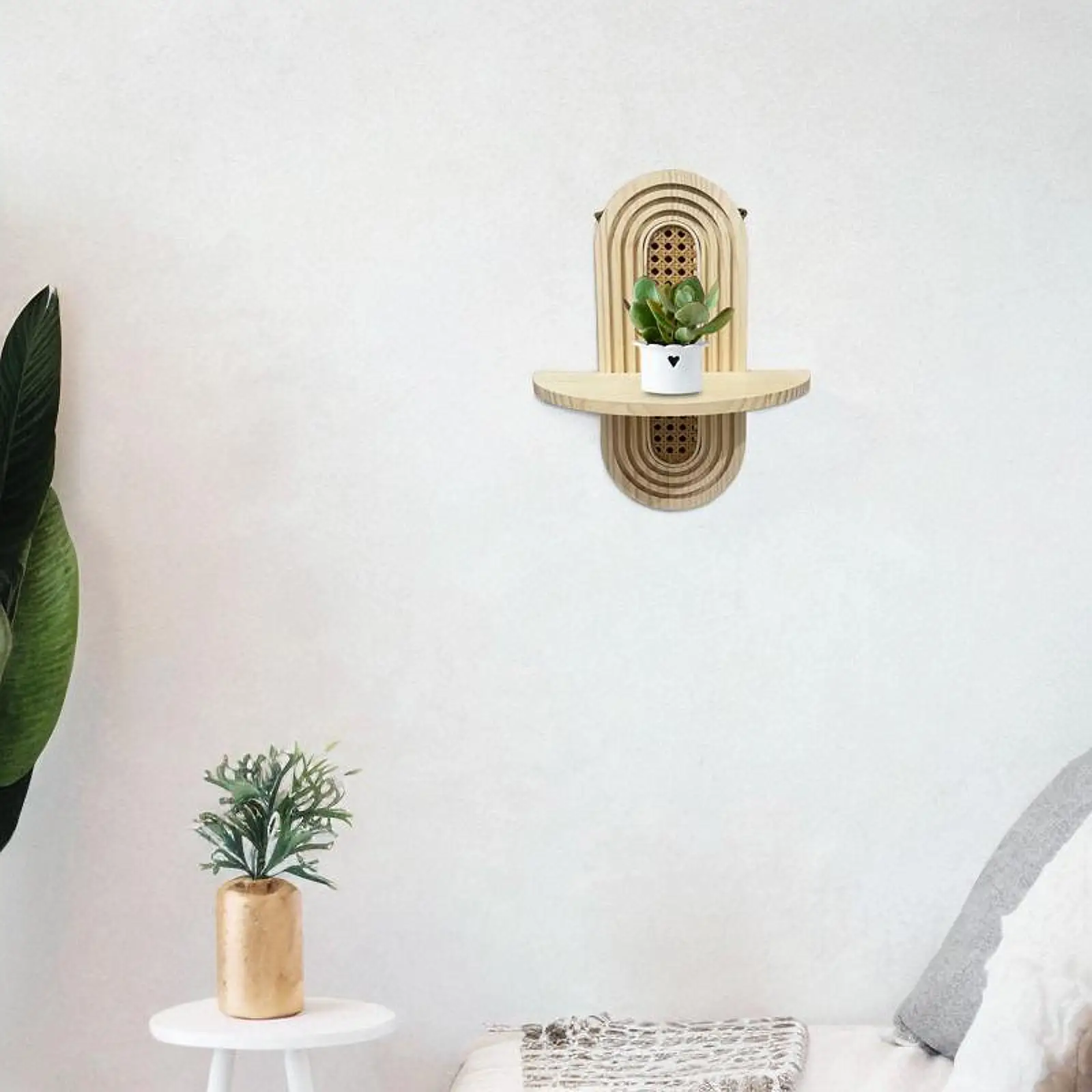 

Настенная полка в стиле бохо, подвесная полка, орнамент, деревенский многоцелевой настенный декор, украшение для дома для офиса, маленькие горшки, свечи, книги