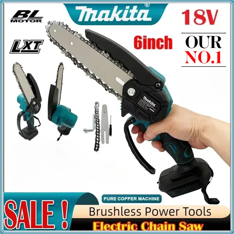 

Электрическая цепная пила Makita 6 дюймов, портативная, для распиловки древесины и обрезки сада, для аккумуляторных инструментов Makita