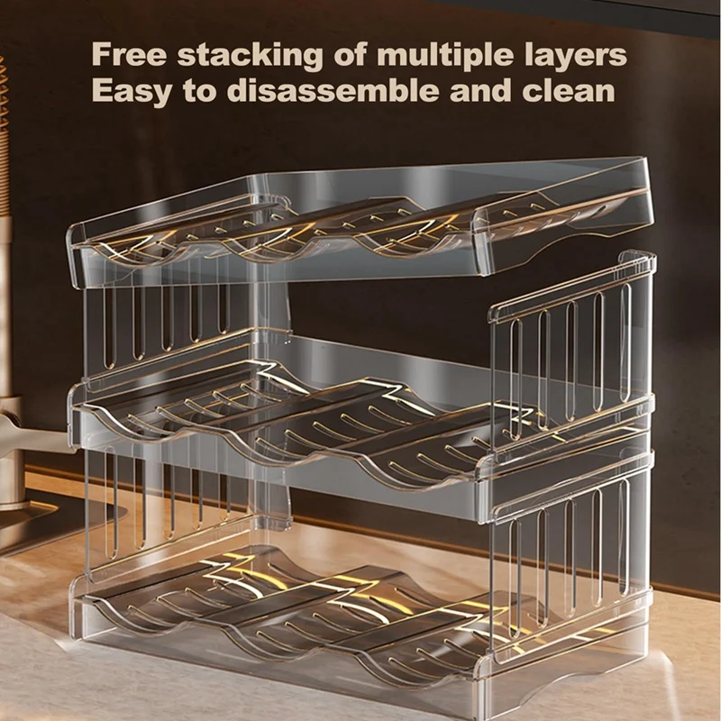 

Plastic Water Bottle Organizer And Wine Rack Storage Holder 3 Tier Transparent 1 Piece