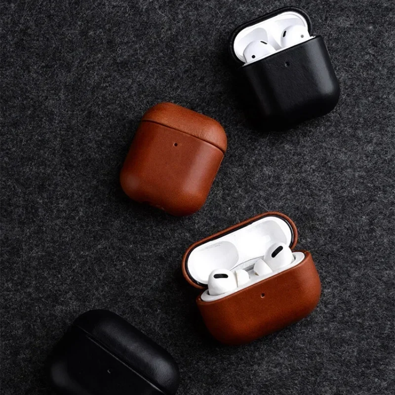 

Melkco Oil Wax Skin Bluetooth аксессуары для наушников чехол для AirPods Pro 2 3 4, противоударный чехол-бампер из натуральной яловой кожи