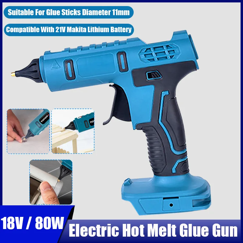 

New Hot Melt Glue Gun Compatible With Makita 18V Lithium Battery Wireless Electric Hot Melt Glue Gun With 10pcs 11mm Glue Sticks