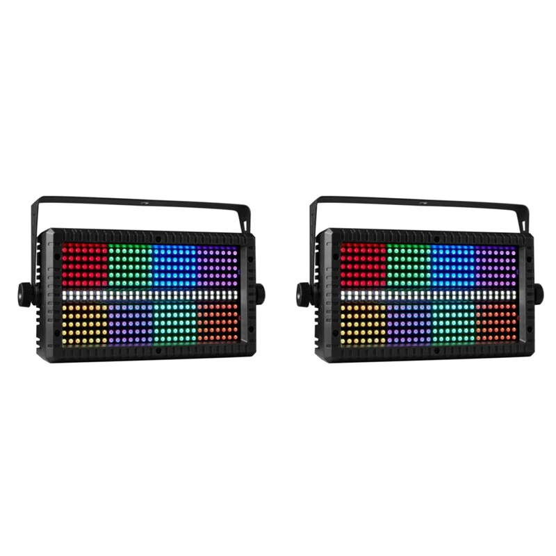 

B63B-2X 60W Mni LED Strobe RGB 3In1 8 Partition +White 8000K 4Partition DMX Super Bright Dj Wash Bar Strobe Stage EU Plug
