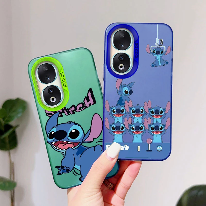 For Honor 90 Phone Case Lilo Stitch Big Eye Cute Cartoon Lovely Cover Matte Laser Coque For Honor 90 Fundas Honor90 Bumper