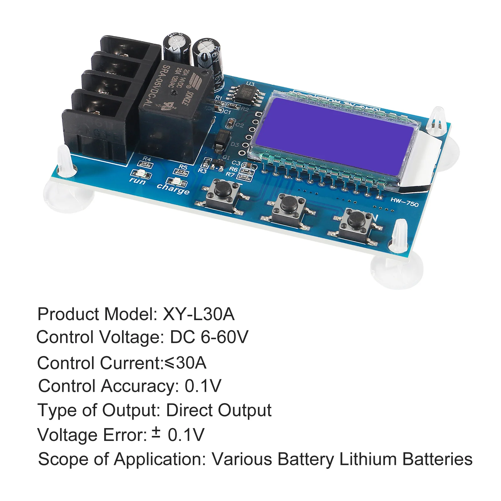 6-60V 10A 30A Lead-Acid Lithium Battery Charger Control Module Control Overcharge Protection Board Automatic Charging 12V 24V