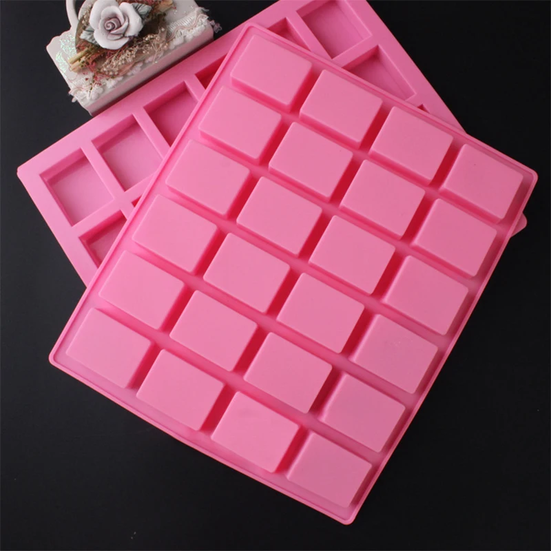 

24 Cavities Rectangle Silicone Oven Handmade Cake Moulds Soap DIY Moulds Chocolate Kitchen Tools Candy Pastries Baking