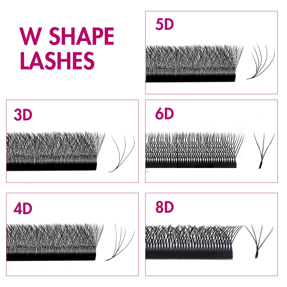 Fadvan 3D/4D/5D/6D/7D/8D W Shape Eyelash Extension Natural Faux Mink Lashes Premade Volume Fan False Eyelashes Makeup Supplies