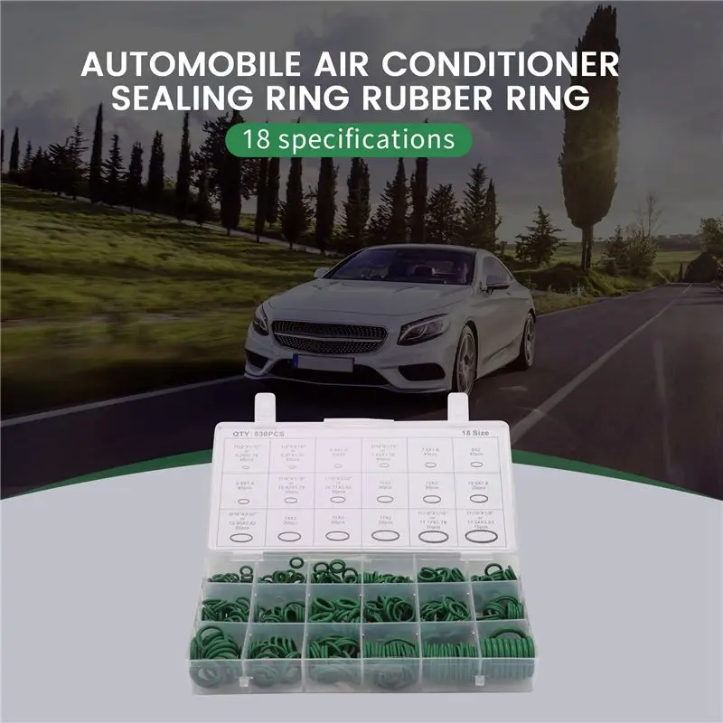 530Pcs Car R134A Car O-Ring Repair Automotive Air Conditioning Repair Rubber Sealant Box Set-N25R
