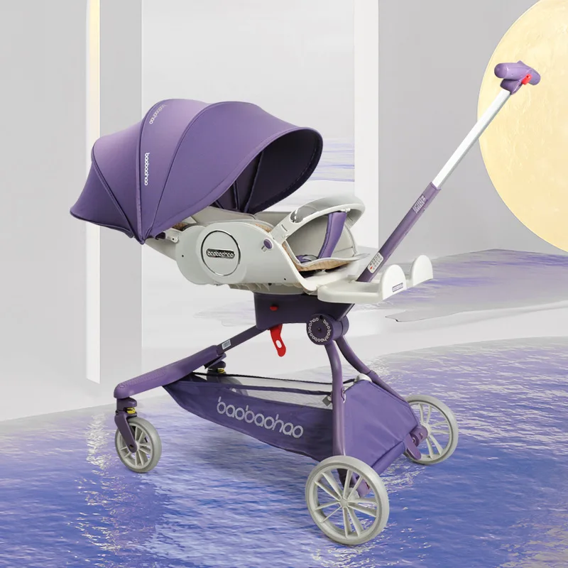 Luxury Lightweight Shock absorption Baby Can Sit and Lie Down Luxury Baby Carriage Portable folding four wheels stroller