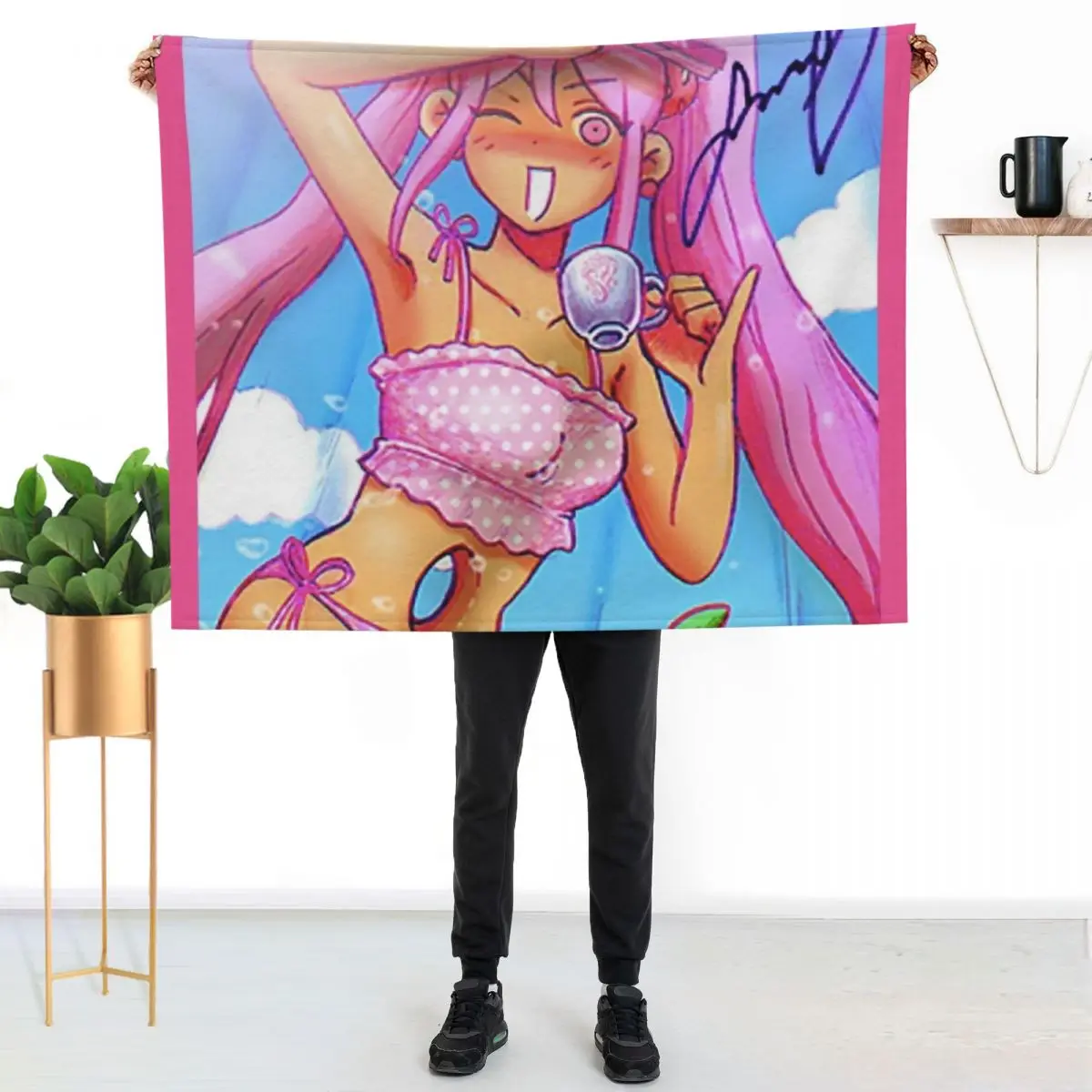 Sweetheart (Omori) Throw Blanket bed plaid cosplay anime Bed linens Decorative Beds manga Bed covers Blankets