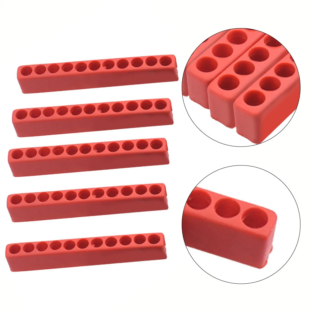 5Pcs Bit Holder 11 Hole 1/4 Hex Shank Screwdriver Plastic Screwdriver Storage  Hexagonal Handle Storage Bar Save Tool