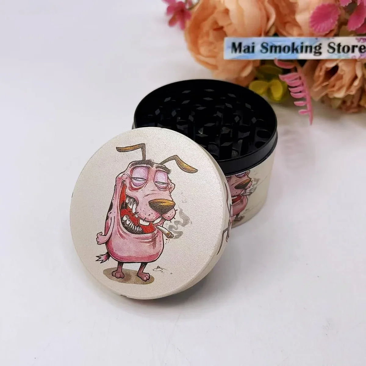 2/2.5 بوصة الكلب عشب طاحونة معدنية 4-layer دليل مطحنة التوابل الملح هاون مدقة التبغ الخام العشب طاحونة السجائر التدخين أداة #2