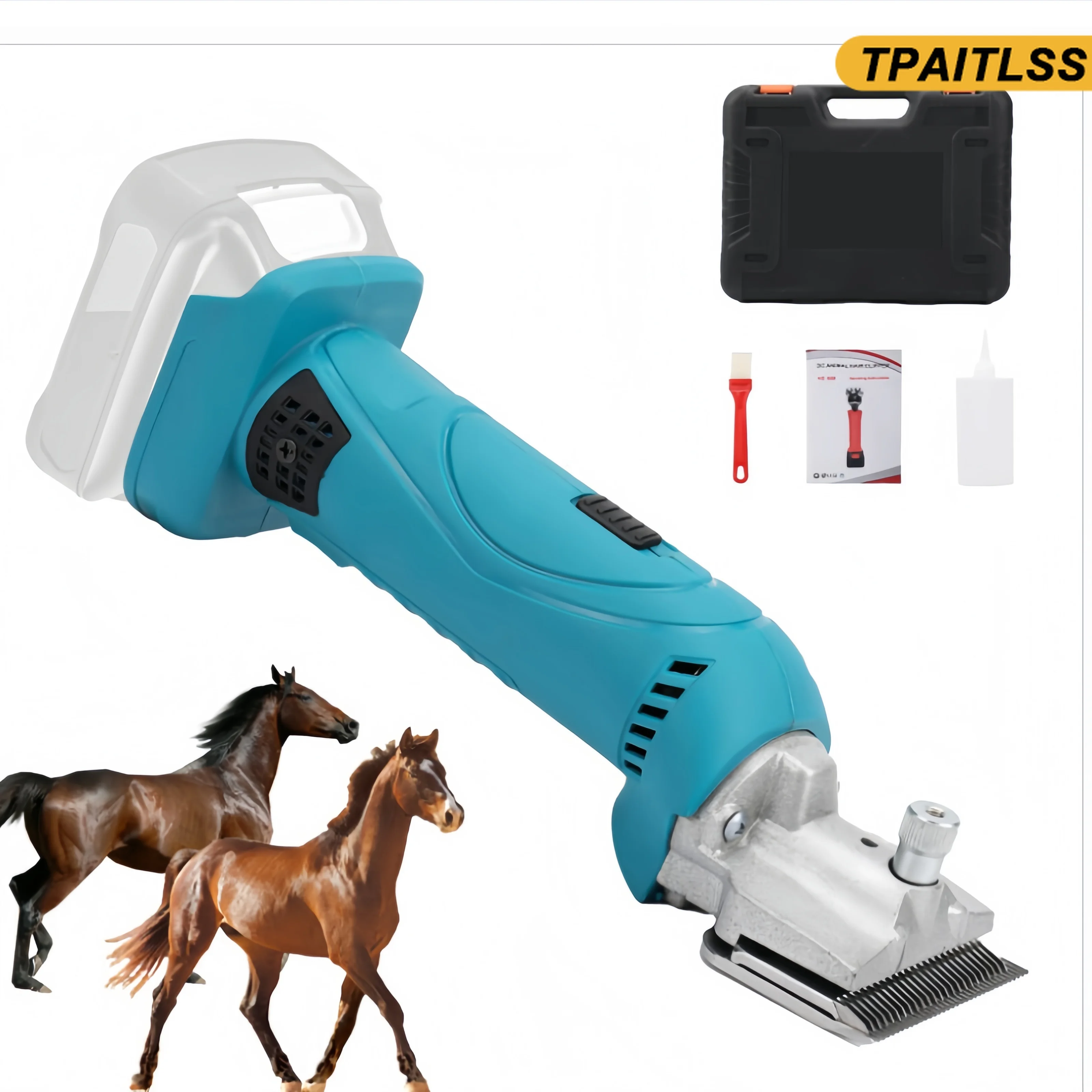 Wireless 6 Speed 35 Teeth Electric Horse Hair Shears Pet Machine Scissors Shearing Supplies Cut for 18V Battery
