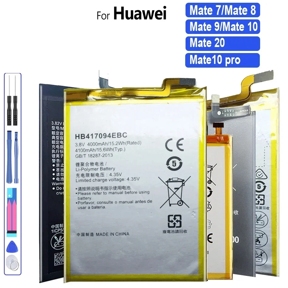 Battery For Huawei Mate 10 20 Pro 7 8 9 P20 Pro P20Pro Mate9 for Honor 8c/Y9 2018/Y7 prime Mobile Phone Accumulator Free Tools