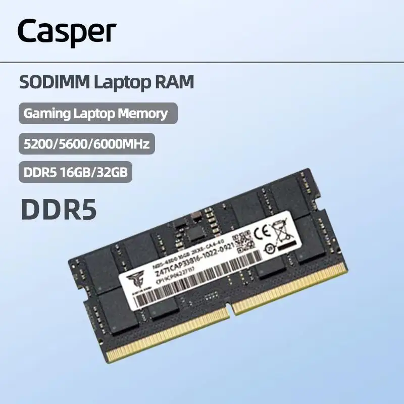 

Память для ноутбука Casper DDR5L, 16/32 ГБ оперативной памяти, двухканальный, 4800/5200/5600/6000 МГц, игровой плеер, компьютер, совместимый, стабильный (черный)