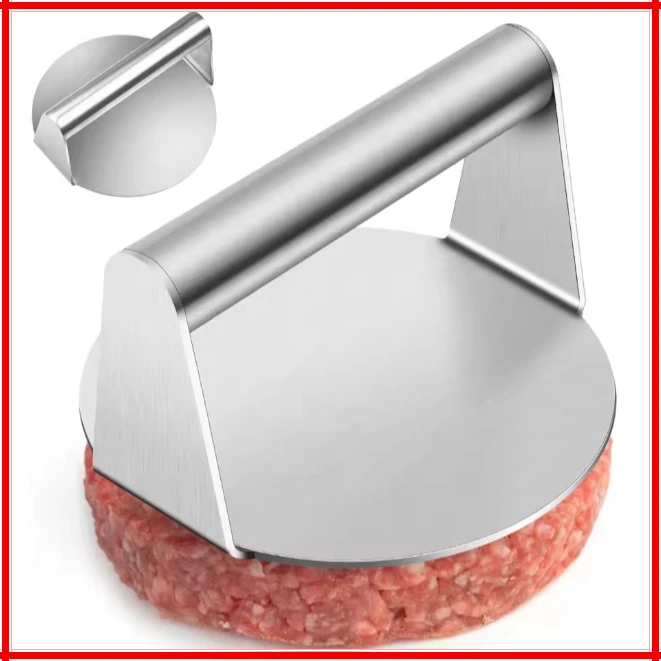 Stainless Steel Smash Burger Press Hamburger Patties Meat Masher Circular Meat Press Mold for Deli Meats Kitchen Accessories