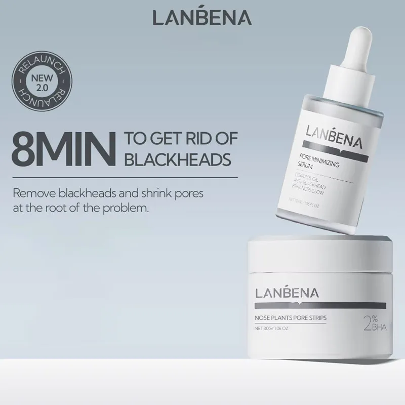 

LANBENA Blackhead Remover Pores Shrink Serum And Nose Pore Strips Super Freckle Remover Skin Repair Cream
