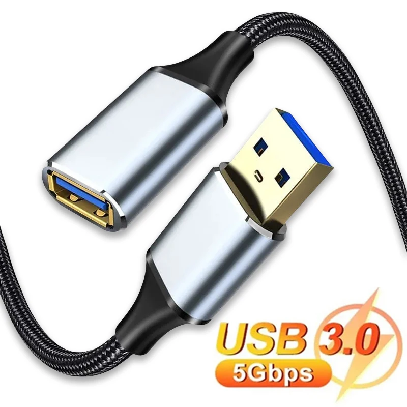 USB 3.0 Extension Cable Type A Male to Female Extension Cord Nylon Braided Fast Data Transfer for Keyboard Mouse Hard Drive