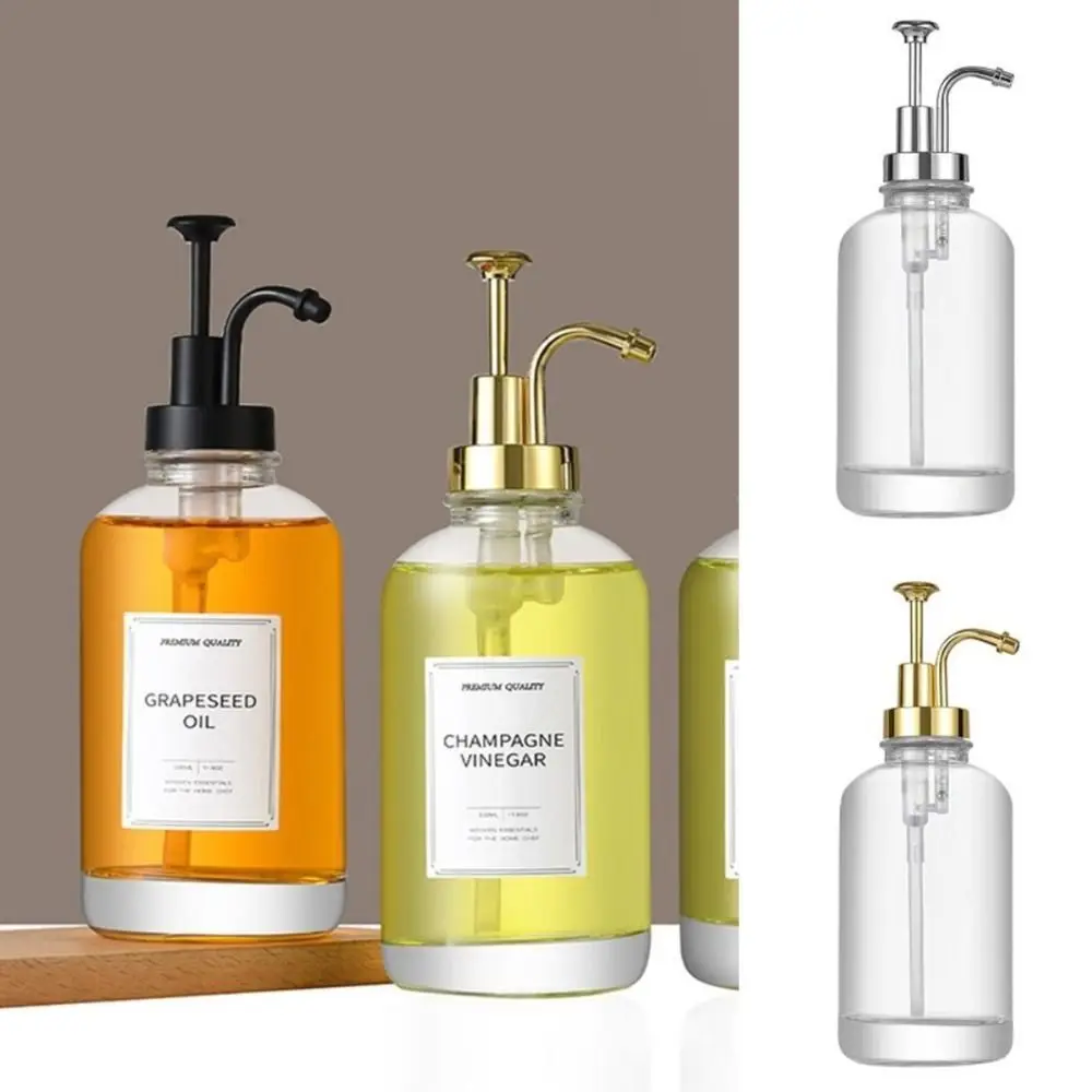 Upgraded Pump 16 Oz Coffee Syrup Dispenser Precise Dispensing Portable Hand Soap Dispenser Fillable Clear Glass Syrup Bottle