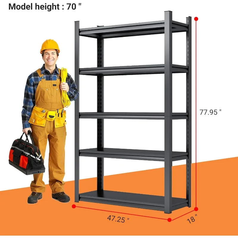 Adjustable Metal Shelf Storage Units,Heavy Duty Shelves for Storage,Metal Shelves Rack Warehouse Industrial Storage