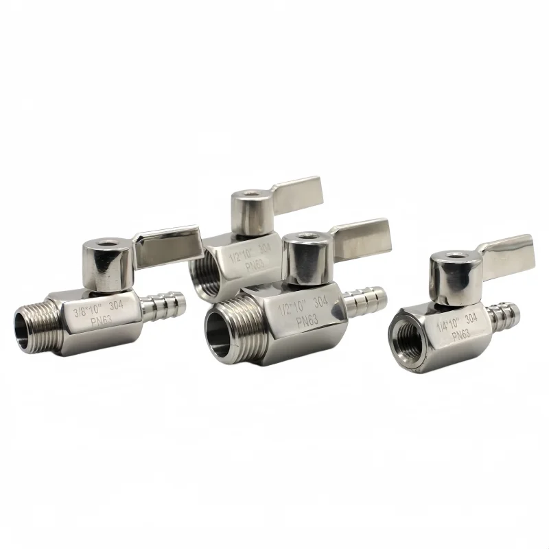 SS304 MINI Ball Valve With Hose Connection,1/8\