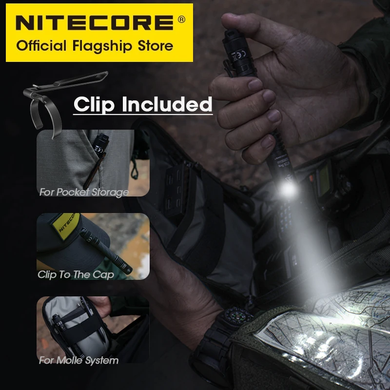 NITECORE MT2A Pro EDC Pocket Flashlight 1000 Lumens AA Torch UHi 20 LED Beam, NL1416R USB-C Rechargeable 14100 Li-ion Battery