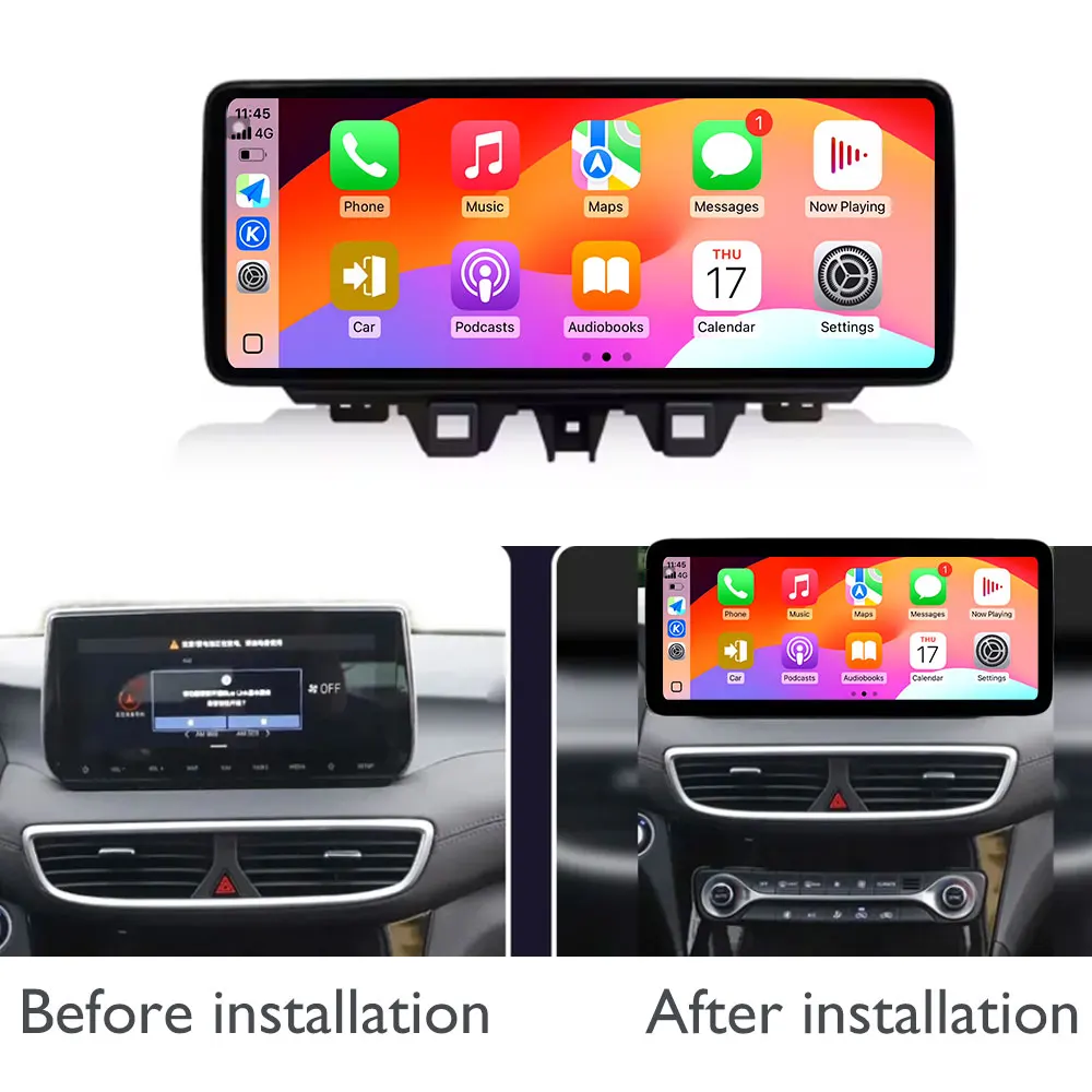 2K QLED 12.3 inch Android 16 For Hyundai Tucson 2017- 2021 Car Radio Multimedia Navigation Intelligent Carplay 4G GPS Screen DSP