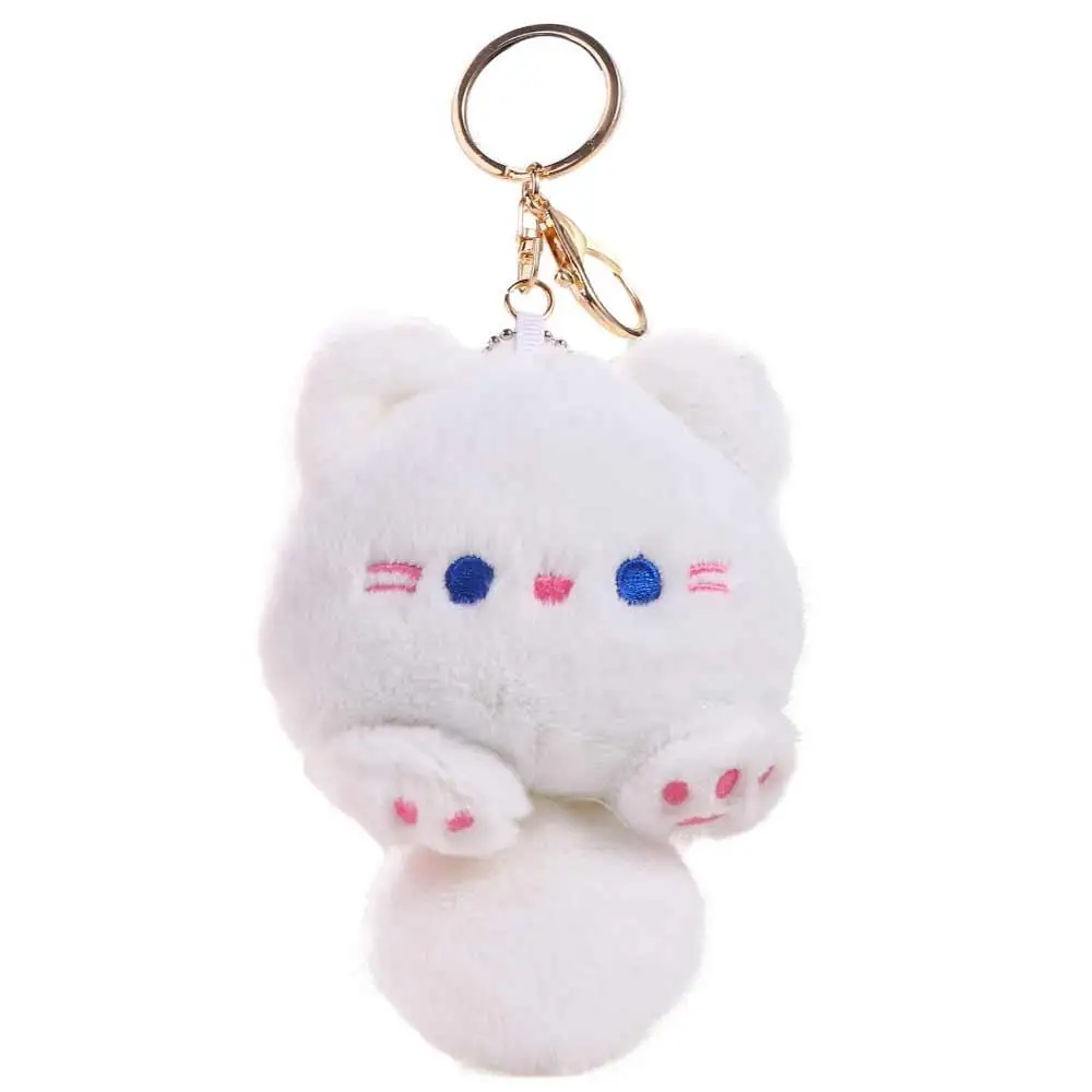 Plush Plush Cat Keychain Squeaking with Sound Squeak Cat Plush Keyring Korean Style Car Key Ring Plush Cat Doll Pendant