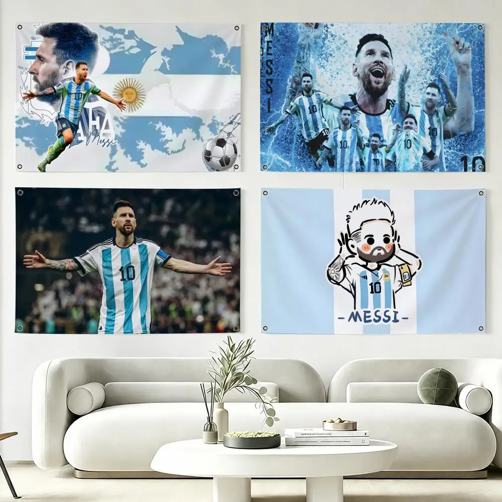 L-Lionel Messi Football Player Flags Flag Suitable For Party Club Outdoor Interior Wall Art Decoration Banner Gift