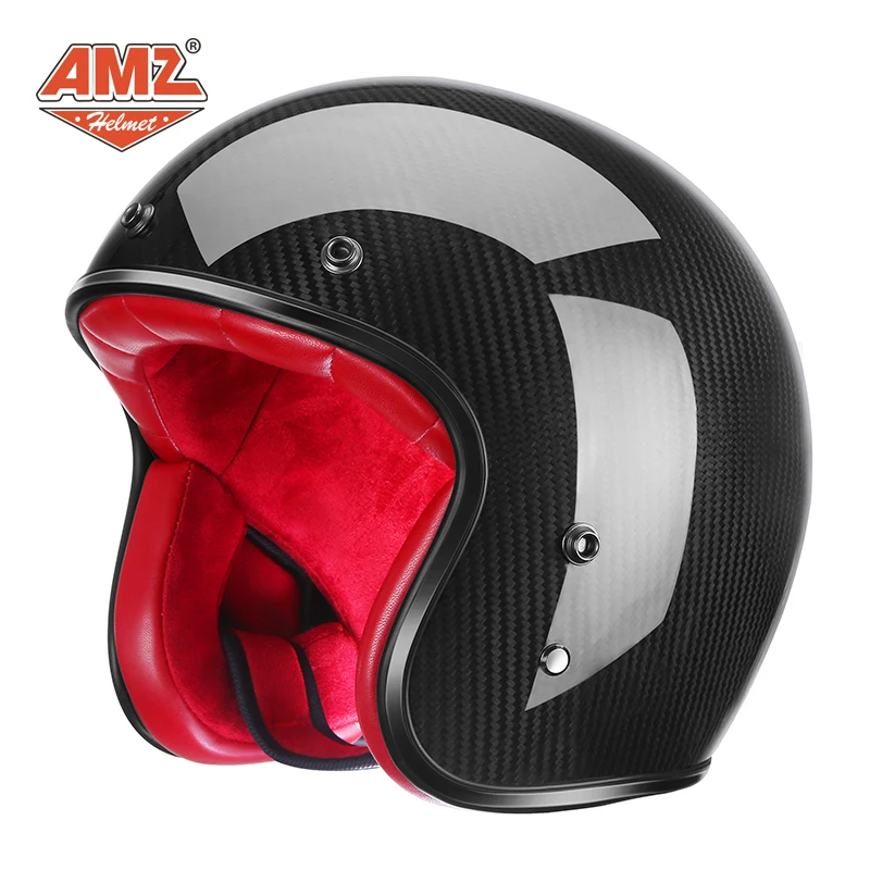 

High strength carbon fiber retro 3/4 Open face helmet, For Harley motorcycle and cruise motorcycle protective helmet AMZ 500