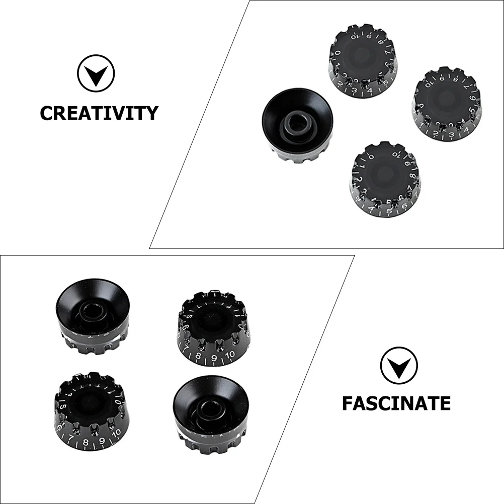 

4 Pcs Guitar Knob Electric Potentiometer Tuning Accessories Volume Knobs Bass Sound
