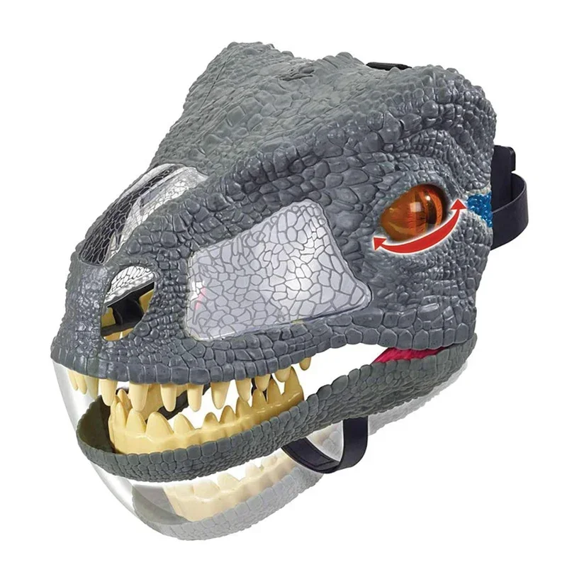 Jurassic World FMB74 Chomp'n Roar Mask Velociraptor Blue Sound Effect Dinosaur Mask Cosplay Dinosaur Action Figures Toys FMB74