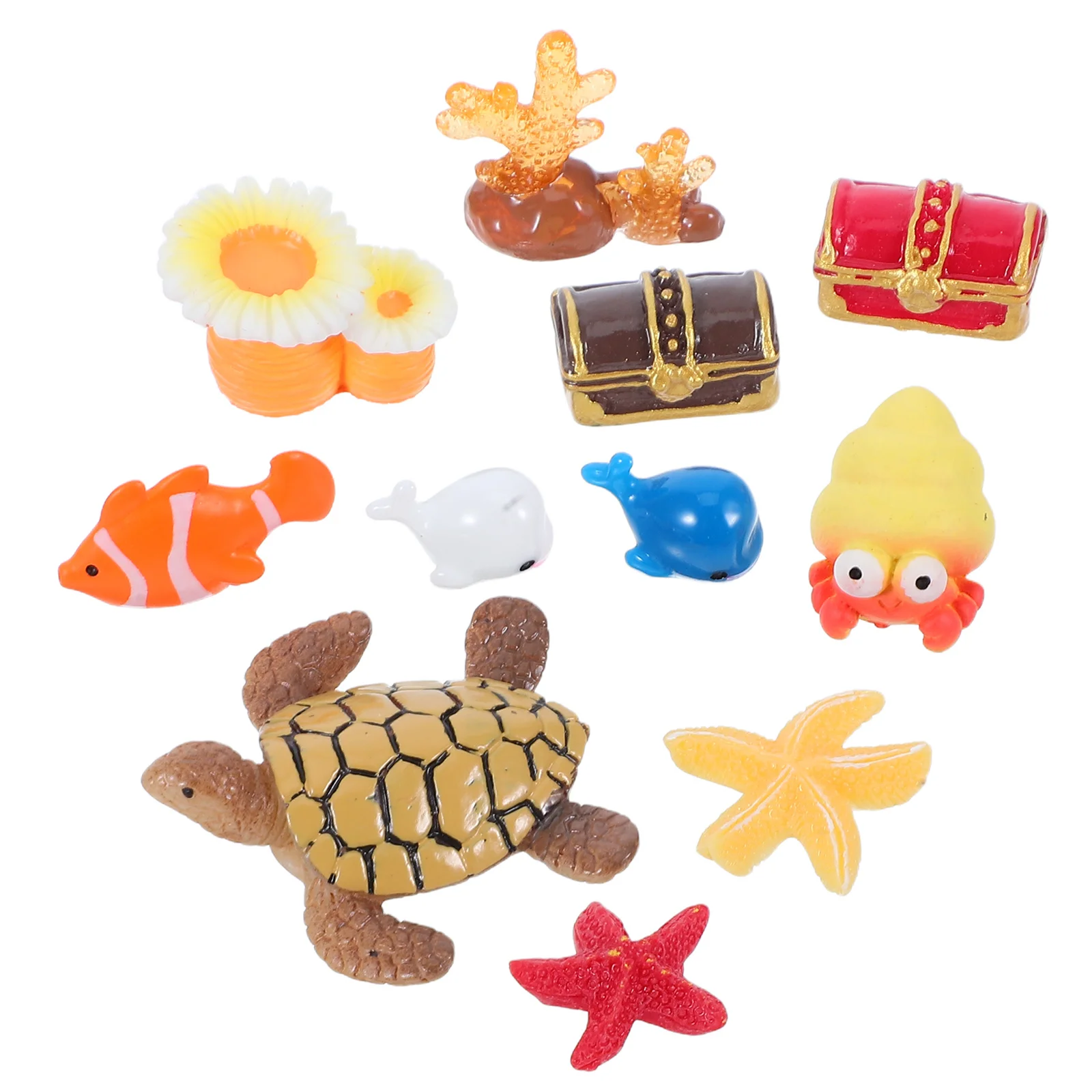 11 قطعة مصغرة الشاطئ الديكور الراتنج مقاوم للماء دائم لتقوم بها بنفسك مجموعة لدمية حديقة المشهد الصغير خزان الأسماك زخرفة المشهد #6