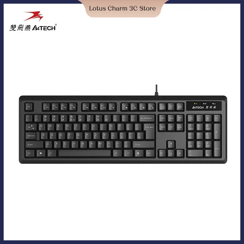 A4Tech KR-92 Wired Keyboard Thin Film USB 104 Keys Ergonomic Compliance Standard Keyboard Computer Accessories For Office Game