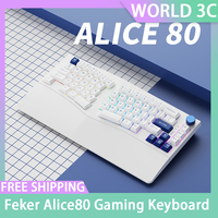 Feker Alice80 Keyboard Rgb Wired/Wireless Hot-Swap Custom Ergonomics Gaming Mechanical Keyboards Support Via Qmk Desktop Custom