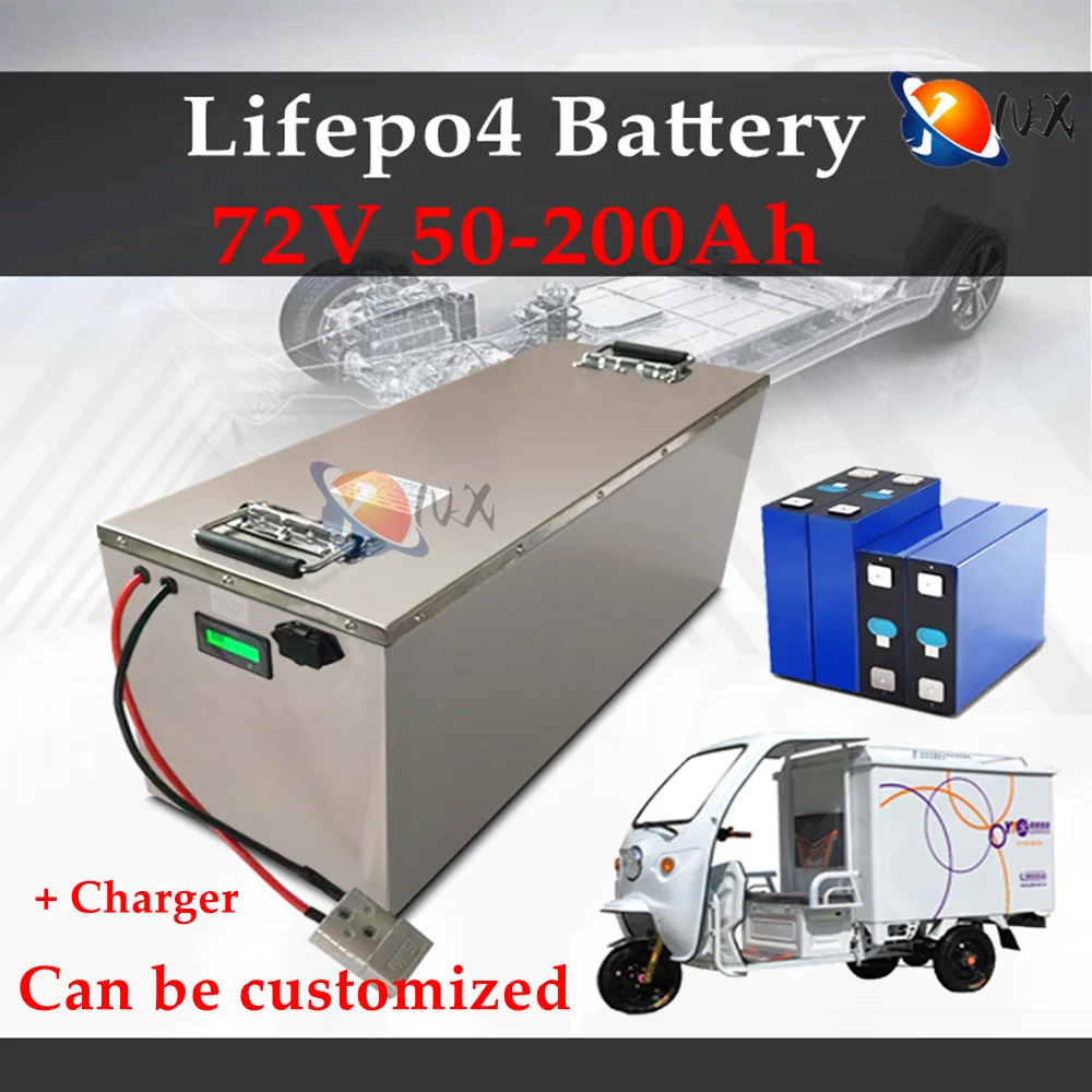 

Lifepo4 72V 50Ah 60Ah 70Ah 80Ah 100Ah 150Ah 180Ah 200Ah Lithium Battery for Scooter Motorcycle Tricycle Electric Four-Wheels Car