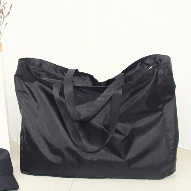 Shopping Bags Solid Color Zipper Large Capacity Grocery Totes Washable Reusable Simple Outdoor Heavy Duty New Fashion Bag