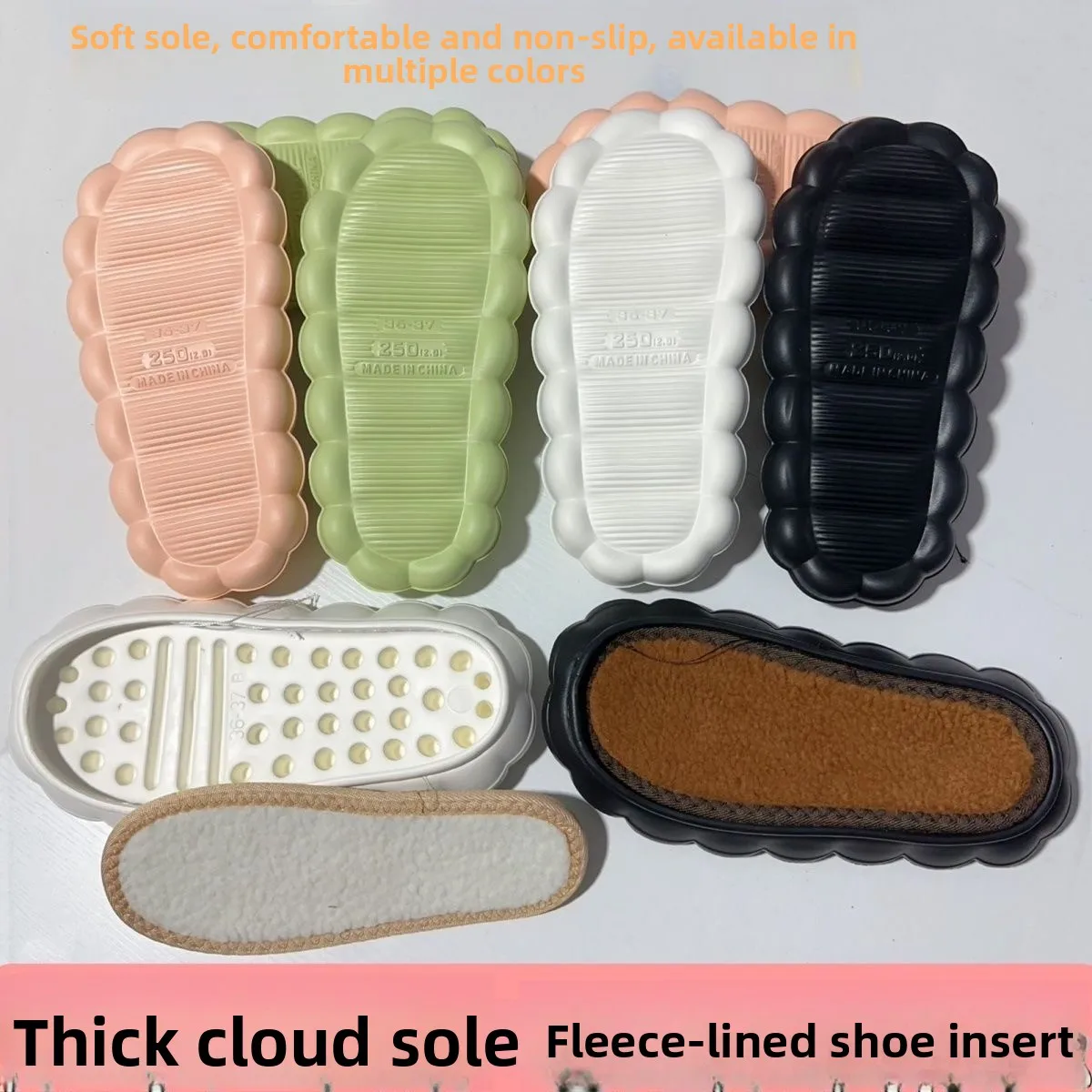 Cloudlike Bottom Yarn Knitted DIY Ice Strip Line Special Hook Slippers Bottom Material Children Anti-slip Handmade Home Fabric