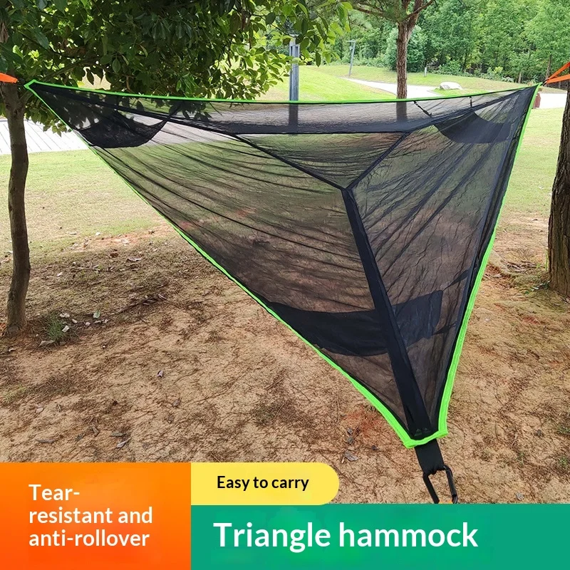 

Triangular Mesh Hammock Portable Folding Air Net Bed For Multi Person Tree Leisure Tent With Breathable Fabric