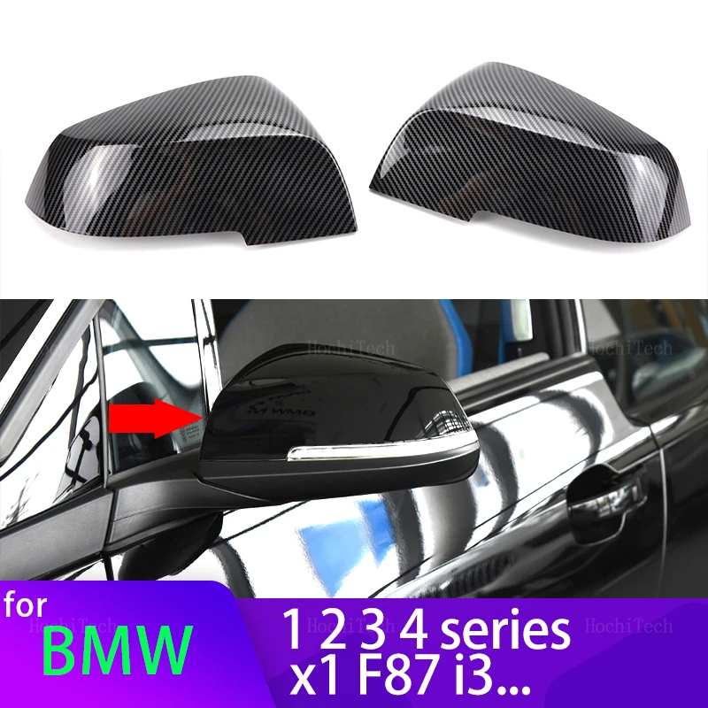 백미러 커버 캡 카본 블랙, BMW 시리즈 1 2 3 4 X M 220i 328i 420i F20 F21 F22 F23 F30 F32 F33 F36 X1 용, 2 개