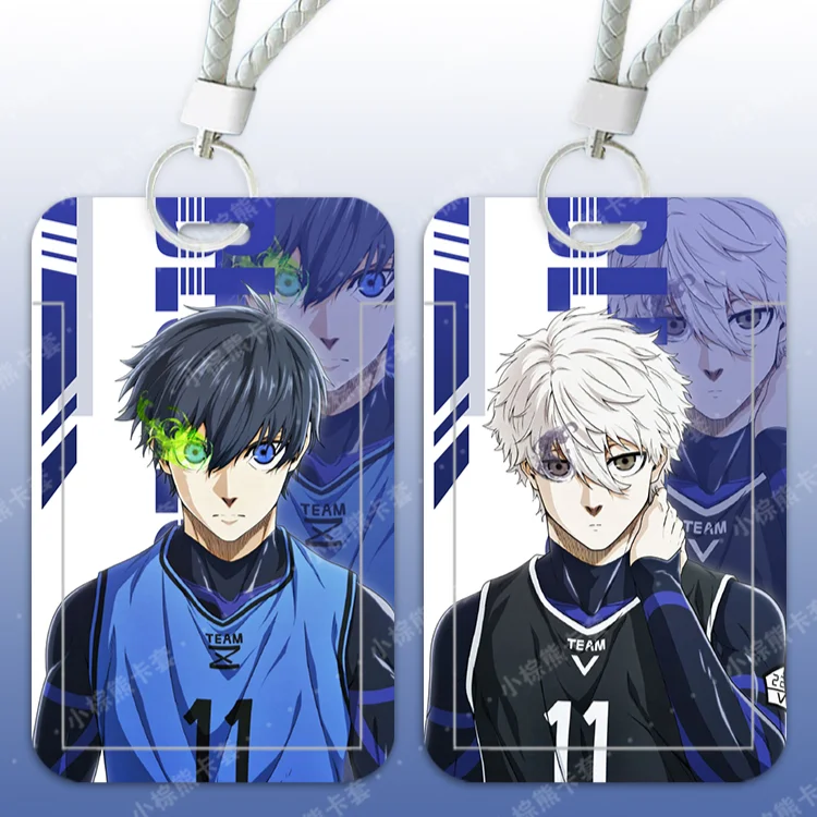 Anime BLUE LOCK Cosplay Student Sliding Closure Keychain Ferrule Set Bus Pass Entrance Guard Campus Card Birthday Xmas Gift