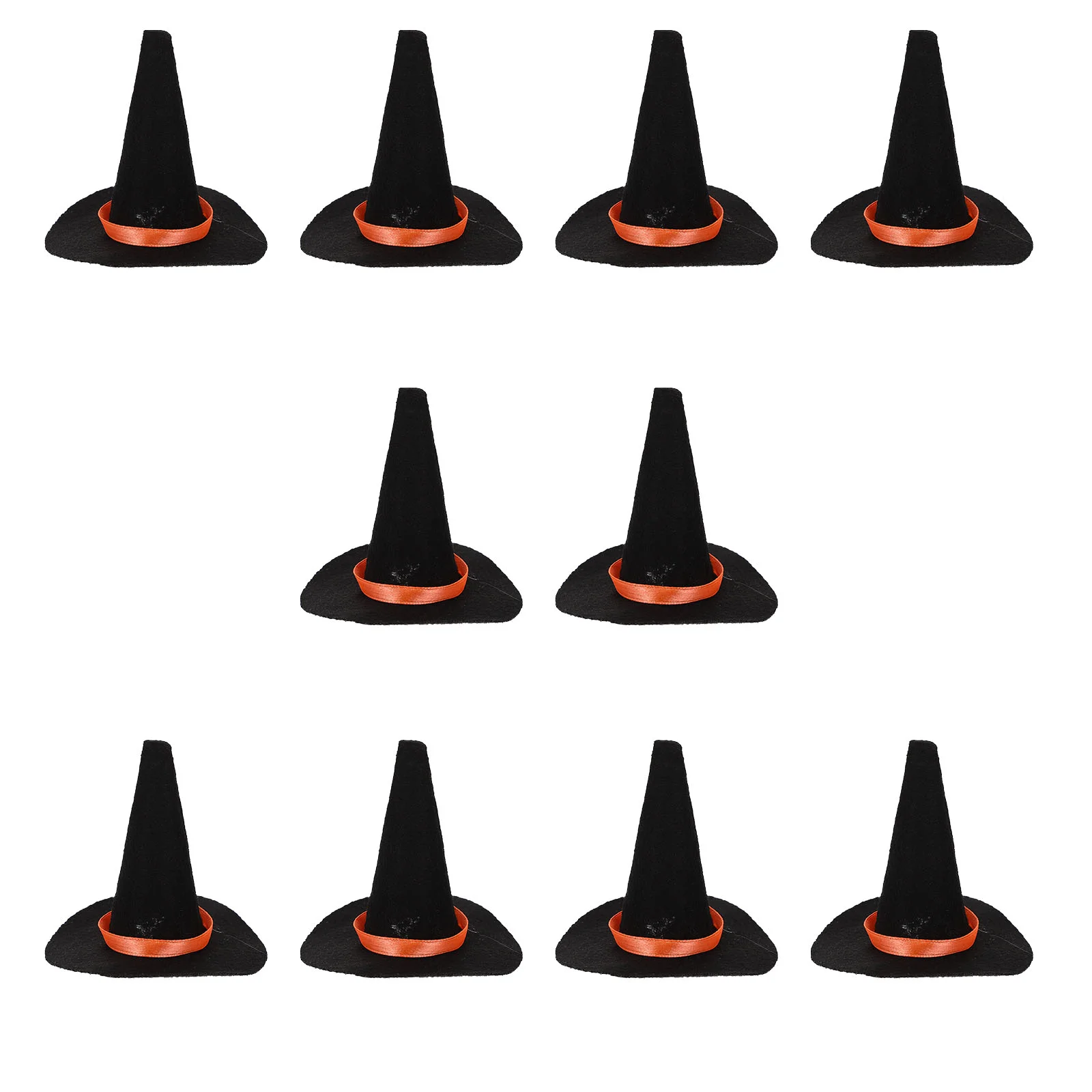 

10 Pcs Felt Witch Hat Party Hats Mini Halloween Decor Miniature Decorative Props 8cm