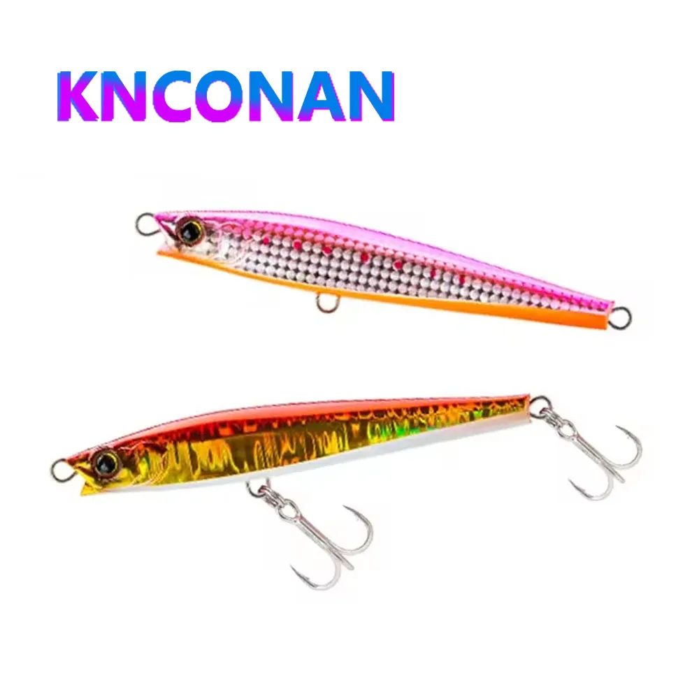 

KNCONAN 95mm 40g Heavy Sinking Minnow Fishing Lures Long Shot Casting Artificial Bait for Seabass Trout Saltwate Fishing BASS