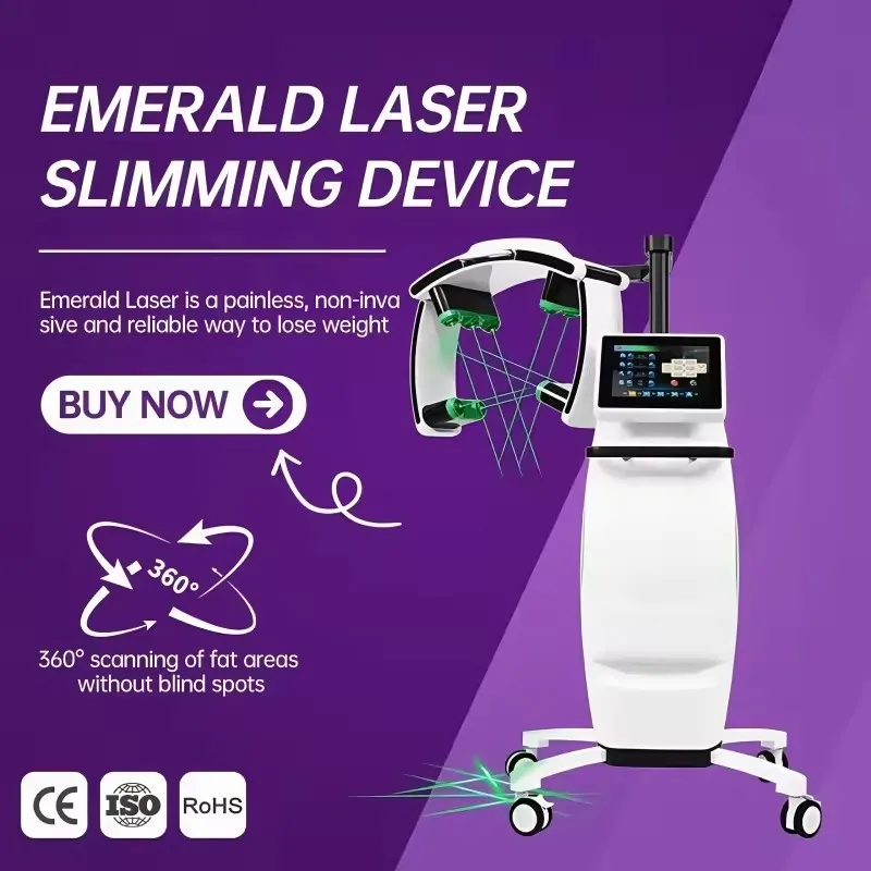 

2025 Новейший 10D Изумрудный Лазер Безболезненный 532 нм зеленый и красный свет Потеря жира Формирование тела Похудение