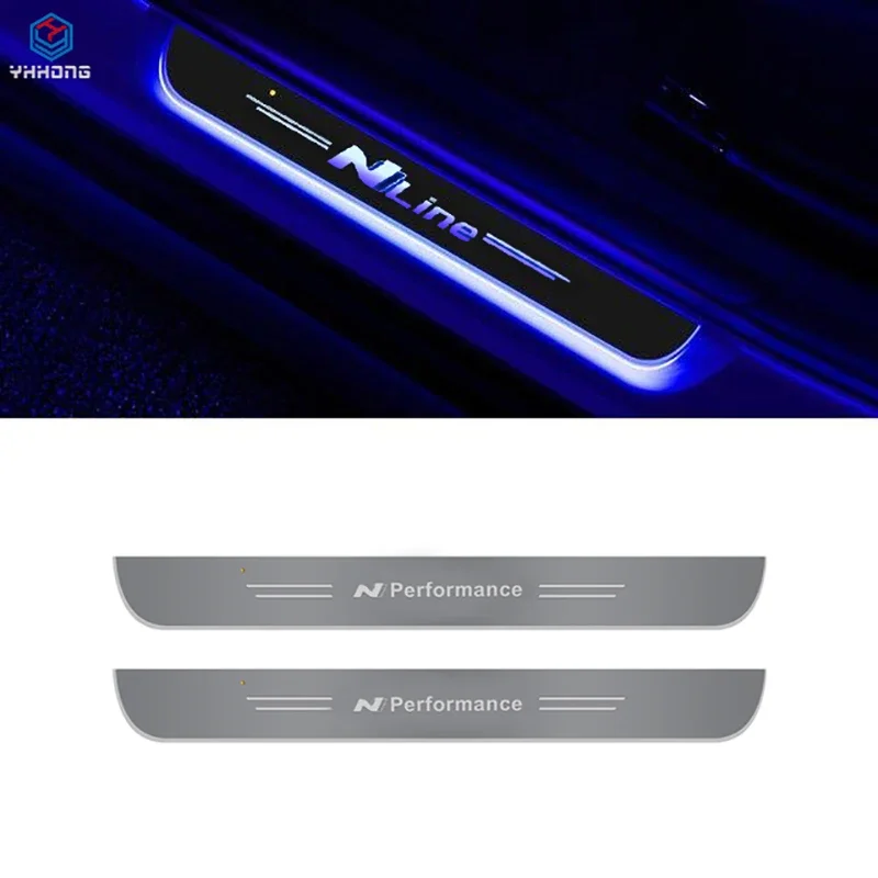 For Hyundai I30 Sonata Elantra i40 Kona Tucson N Line Auto Pedal Light Sill Pathway Welcome Scuff Light Car Door Decorate Lamps