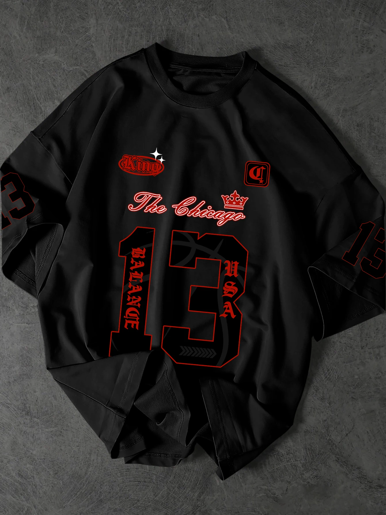 Street Fashion Chicago - Herenshirt, Chicago 13 basketbaljersey stijl, multi-position
