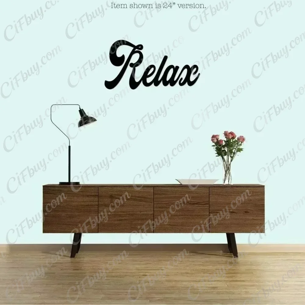 CIFBUY Mellow Out Metal Word Wall Sign Iron Hanging Decor Rust Proof Outdoor Home Living Room Bedroom Gift Plaque Sign